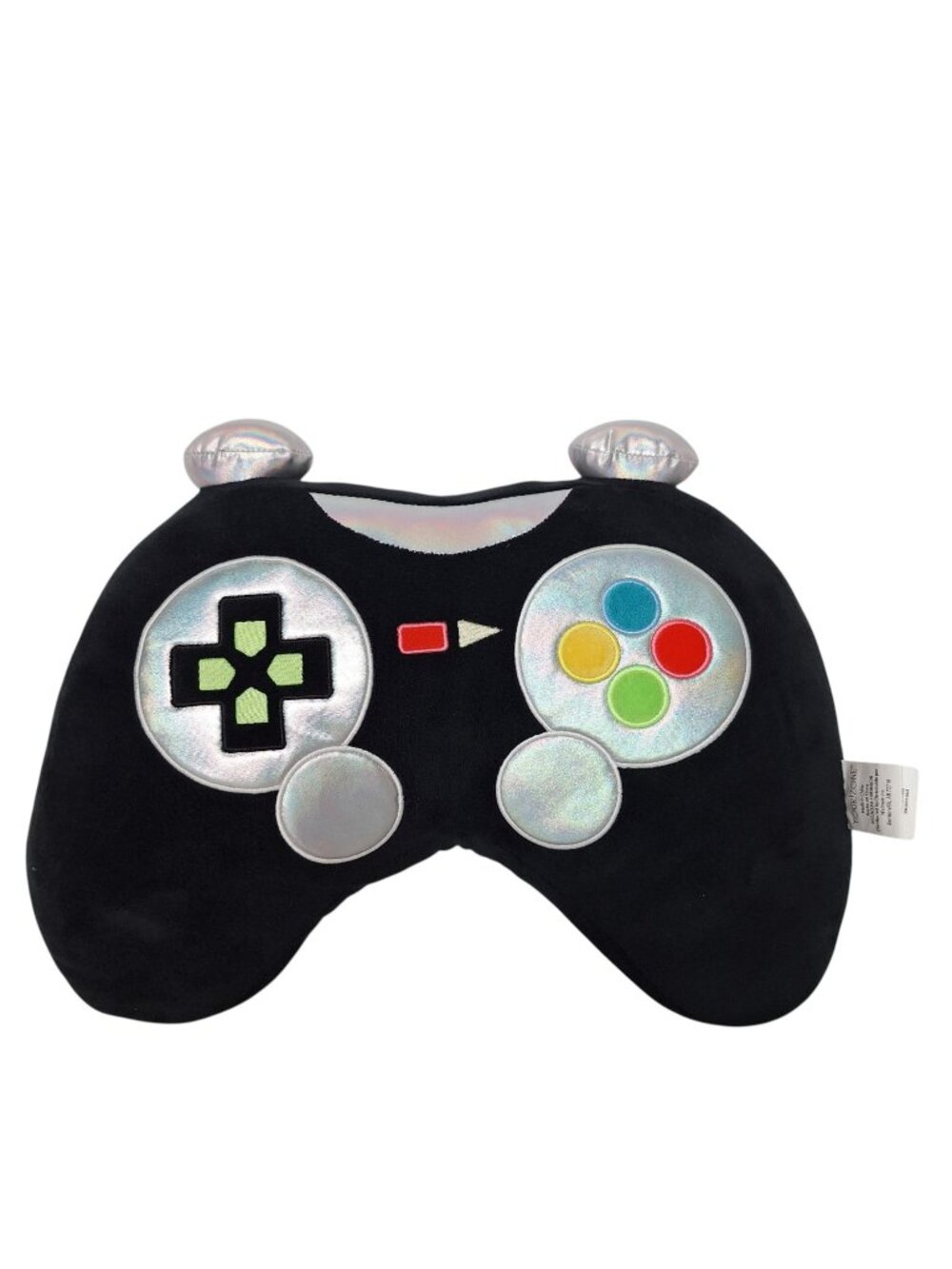 Your Zone Video Game Controller Plush Decorative Pillow Black Iridescent 17"